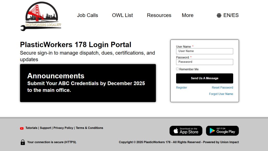 Union Member Portals